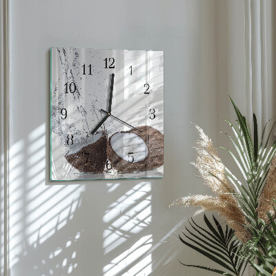 Quadrato orologio da parete Noci di cocco