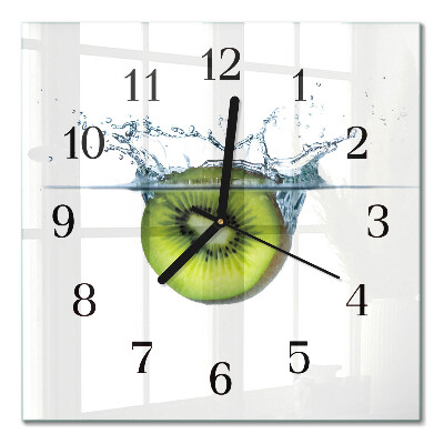 Quadrato orologio in vetro decorativo Kiwi