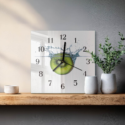 Quadrato orologio in vetro decorativo Kiwi