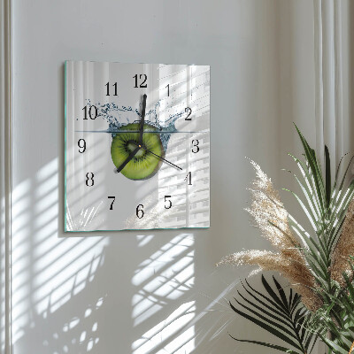 Quadrato orologio in vetro decorativo Kiwi