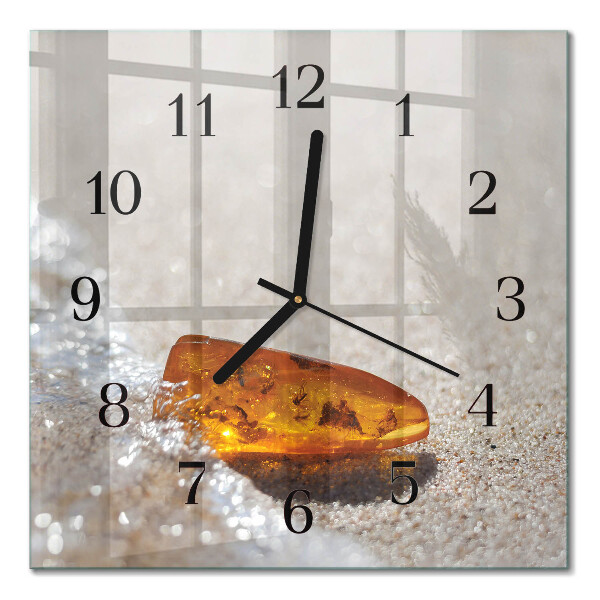 Quadrato orologio in vetro decorativo Ambra