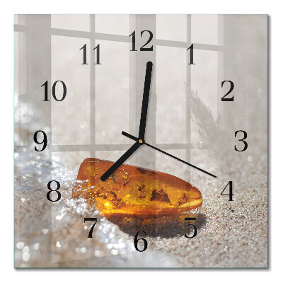 Quadrato orologio in vetro decorativo Ambra