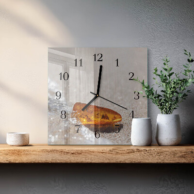Quadrato orologio in vetro decorativo Ambra