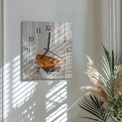 Quadrato orologio in vetro decorativo Ambra