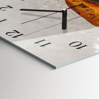 Quadrato orologio in vetro decorativo Ambra