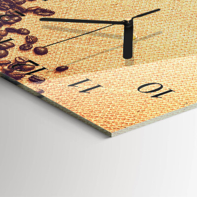 Orologio quadrato in vetro Chicchi di caffè