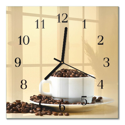Quadrato orologio da parete Caffè