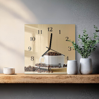 Quadrato orologio da parete Caffè