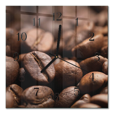 Orologio quadrato in vetro Chicchi di caffè