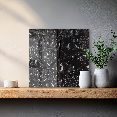 Quadrato orologio in vetro decorativo Gocce