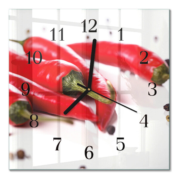 Orologio quadrato in vetro Peperoncini