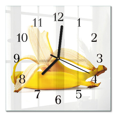 Quadrato orologio da parete Banane