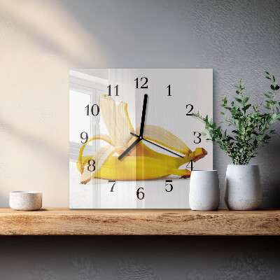 Quadrato orologio da parete Banane