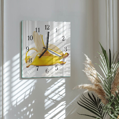 Quadrato orologio da parete Banane