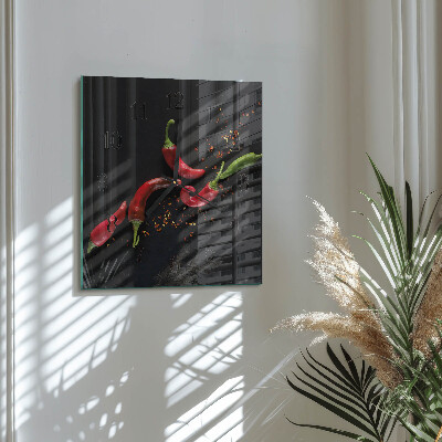 Orologio quadrato Peperoncini