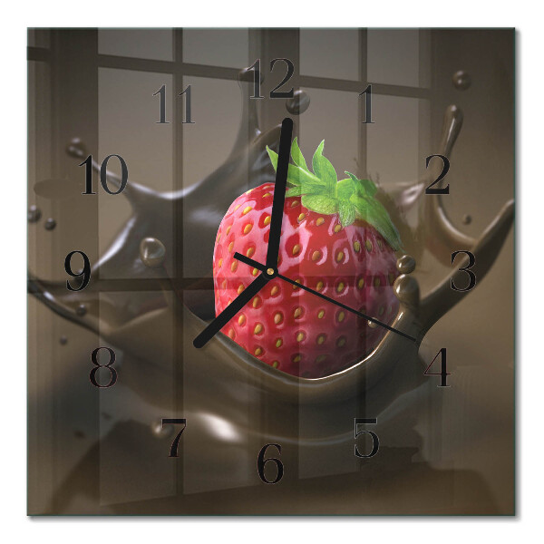 Quadrato orologio in vetro decorativo Cioccolato