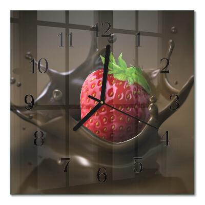 Quadrato orologio in vetro decorativo Cioccolato