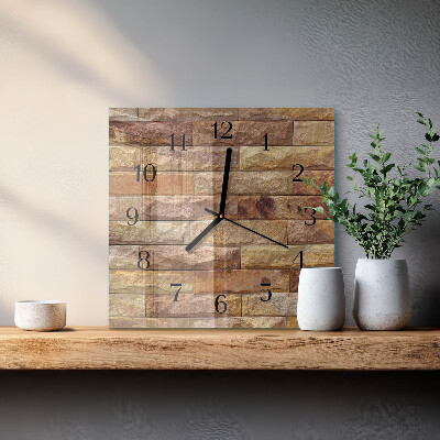 Quadrato orologio in vetro decorativo Mattone