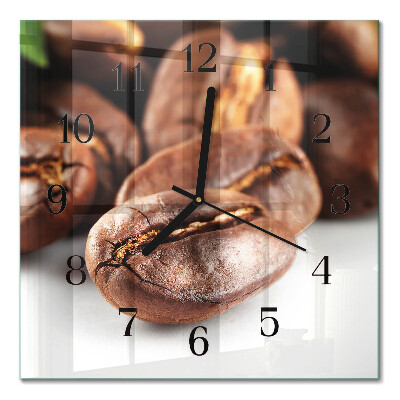 Orologio quadrato in vetro Chicchi di caffè