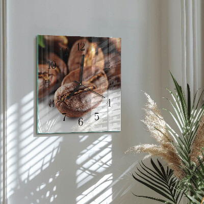 Orologio quadrato in vetro Chicchi di caffè