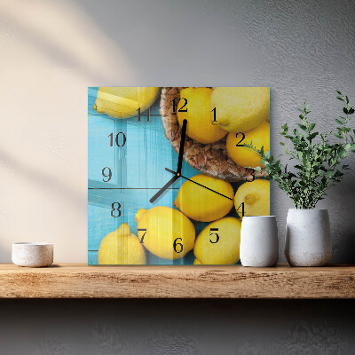 Quadrato orologio in vetro decorativo Limoni