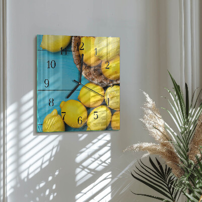 Quadrato orologio in vetro decorativo Limoni