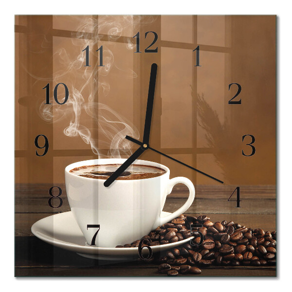 Orologio quadrato in vetro Caffè