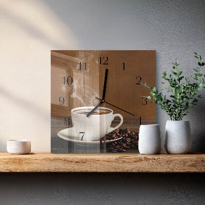 Orologio quadrato in vetro Caffè
