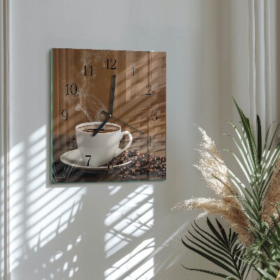 Orologio quadrato in vetro Caffè