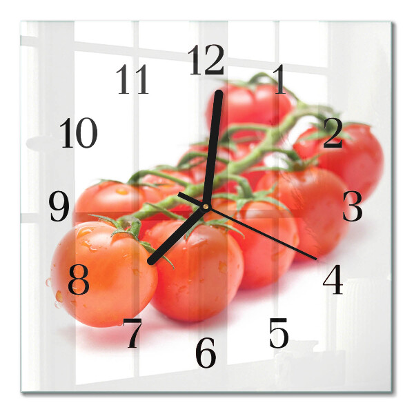 Quadrato orologio in vetro decorativo Pomodori