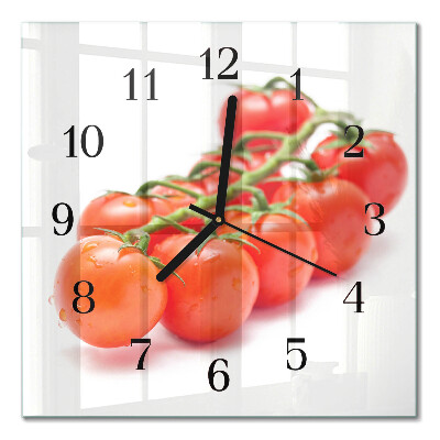 Quadrato orologio in vetro decorativo Pomodori