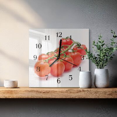 Quadrato orologio in vetro decorativo Pomodori
