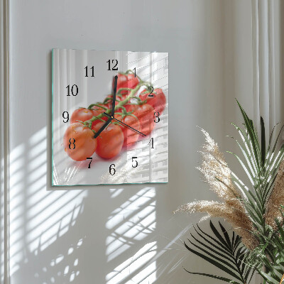 Quadrato orologio in vetro decorativo Pomodori