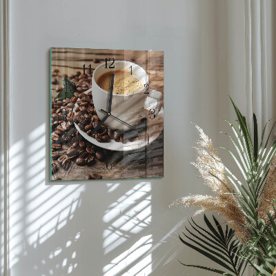 Quadrato orologio in vetro decorativo Caffè