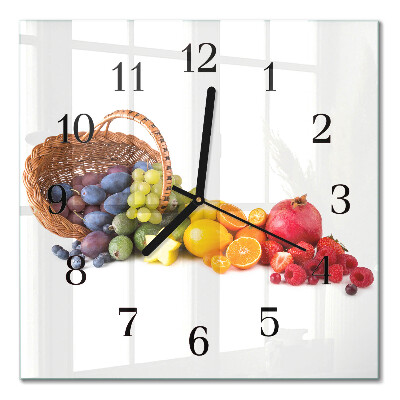 Quadrato orologio in vetro decorativo Frutta