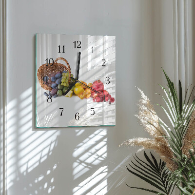 Quadrato orologio in vetro decorativo Frutta