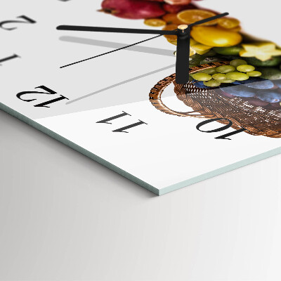 Quadrato orologio in vetro decorativo Frutta