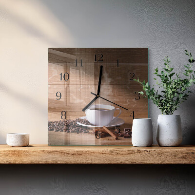 Quadrato orologio da parete Caffè