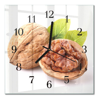 Quadrato orologio da parete Noce