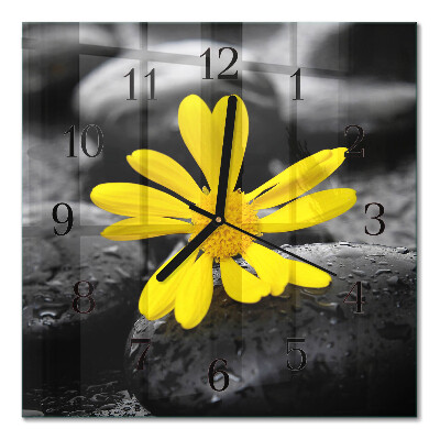 Orologio quadrato in vetro Fiore