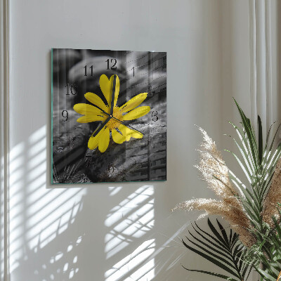 Orologio quadrato in vetro Fiore