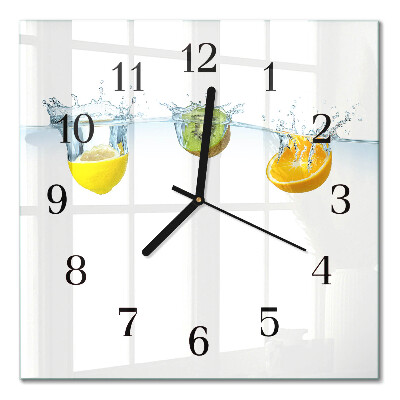 Quadrato orologio in vetro decorativo Kiwi