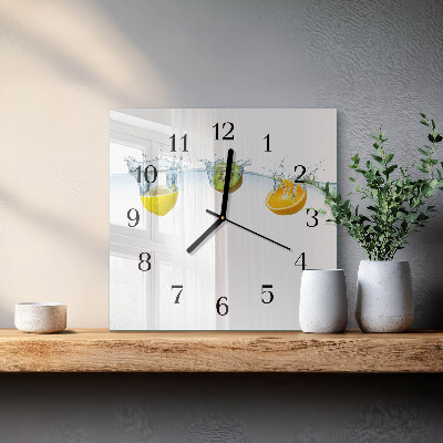 Quadrato orologio in vetro decorativo Kiwi