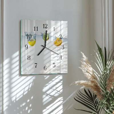 Quadrato orologio in vetro decorativo Kiwi