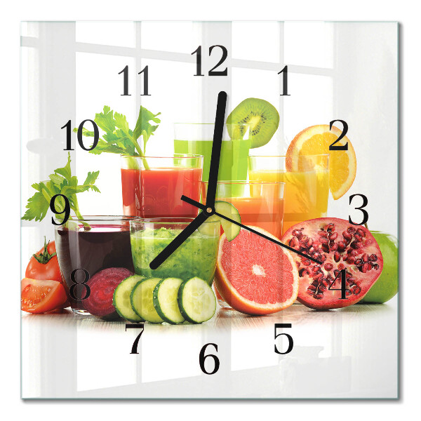 Quadrato orologio da parete Succhi di frutta