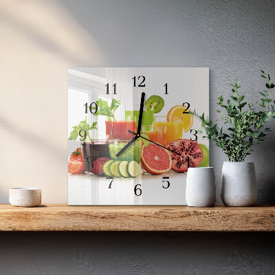 Quadrato orologio da parete Succhi di frutta