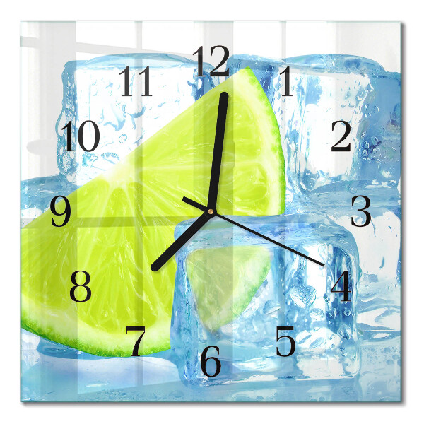 Orologio quadrato in vetro Ghiaccio al lime