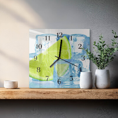 Orologio quadrato in vetro Ghiaccio al lime