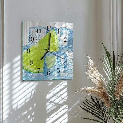 Orologio quadrato in vetro Ghiaccio al lime