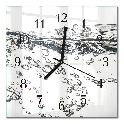 Quadrato orologio in vetro decorativo Acqua